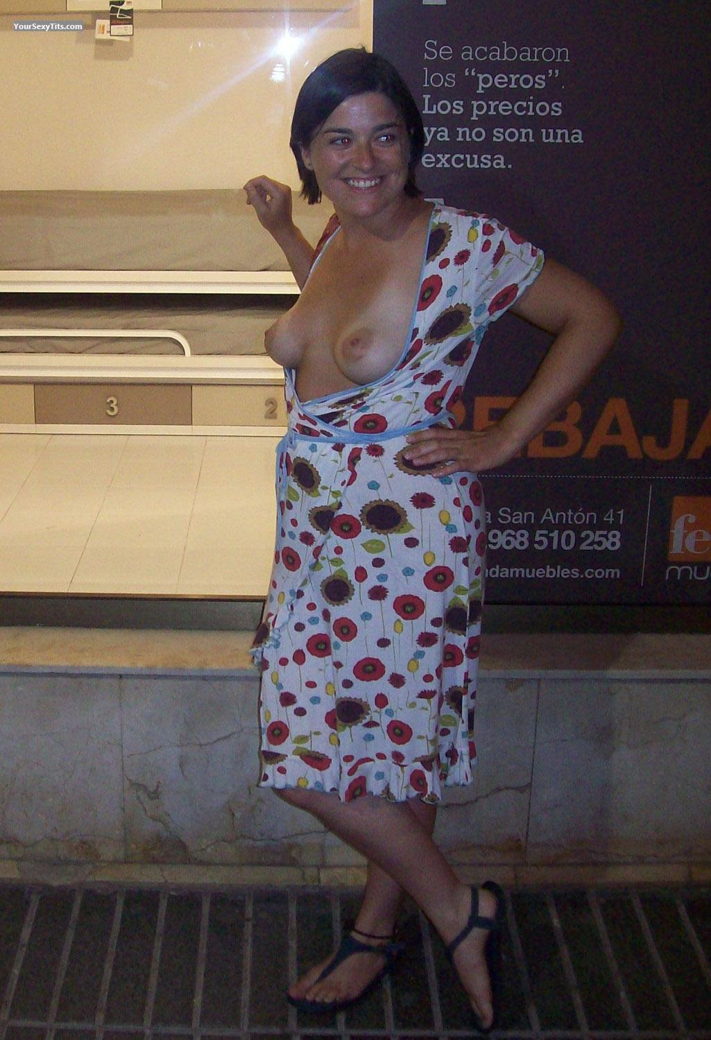 Tit Flash: Medium Tits - Topless Lidia from Argentina